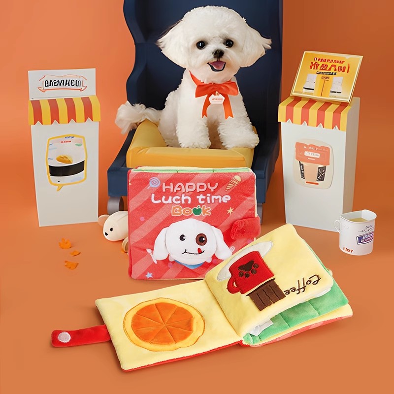 pawscube-Sniffing Food Sounding Toy Cute Book Toy Puppy Hidden Book Pet Toy